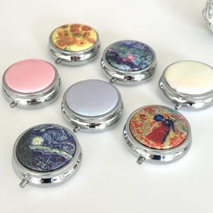 Pill Box With Mirror, | Pills Organiser | Medicine organiser | jewellery trinket | Gift | Art Lover Gift | Pill Storage