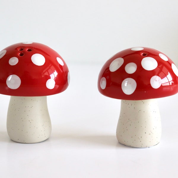 Mushroom Salt And Pepper Shakers, Mushroom Decor, Mushroom Jars, Salt And Pepper Mixer, Salt Jar, Mushroom art, Mushroom Table Decor