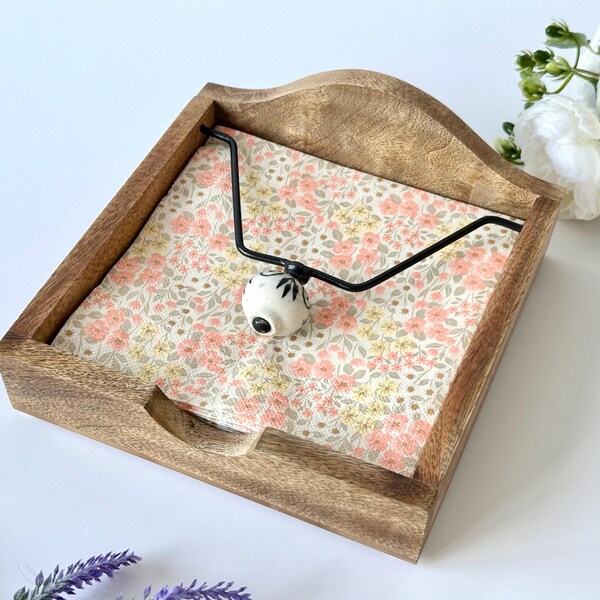 Serviettenhalter mit Gewicht, Serviettenhalter aus Holz, Serviettenringe, Serviette, Tischdekoration, Vintage, Rustikal, Wohnkultur, Küche, Newhome Geschenk