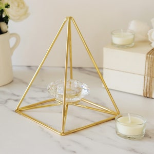 Grande vente, photophore en métal doré, bougeoir, décoration d&#39;intérieur, décoration d&#39;étagère, table basse, décoration de mariage, photophore, cadeau de pendaison de crémaillère