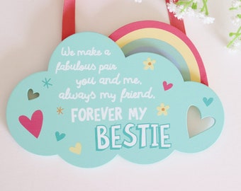 Bester Freund Geschenk, Freundschaftsgeschenk, Bestie Geschenk, Geschenk für den besten Freund, beste Freundin Ferngeschenk, Holztafel, Geschenk für den Freund