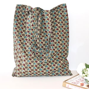 Sac à provisions avec pochette, Sac fourre-tout, Sac de courses, Coton, Zéro déchet, Sac de marché, Écologique, Sac à bandoulière, Durable, Cadeau