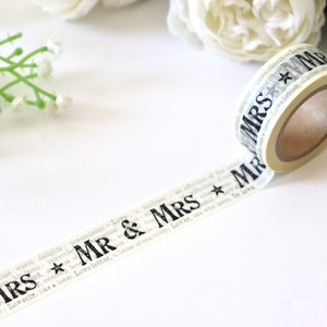 Mr And Mrs Washi Tape |  Gift Wrapping Tape | Wedding Gift | Decorative Tape | Bullet Journal | Journaling | Personalised Gift