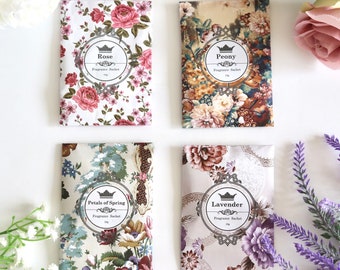 Floral Scented Sachet Set, Wardrobe Drawer Freshener, Home Fragrance