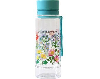 Wiederverwendbare Wasserflasche mit Trinkauslauf, Blumenwasserflasche, Wilde Blume, Wasserflasche 600ml, personalisiertes Geschenk, Geschenk für sie