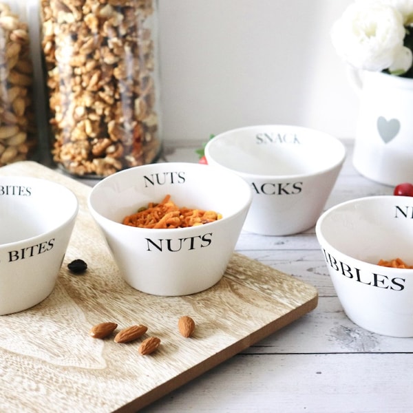 Snack Bowl Set, Set Of 2 Snack Bowls, Ceramic Bowls, Personalised Bowl, Serving Bowls, Housewarming Gift, Personalised Gift