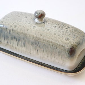 Butterdose, Reaktivglasur-Butterdose, Keramik-Butterdose, Butter-Halter, Französische Butterdose, Buttertopf, Butterdose mit Überzug