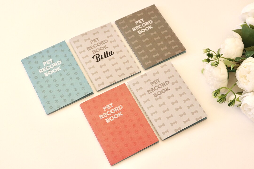 Personalised Pet Record Book, Pet Book, Pet Vet Record Book, Personalised Gifts, Pet Lovers Gift