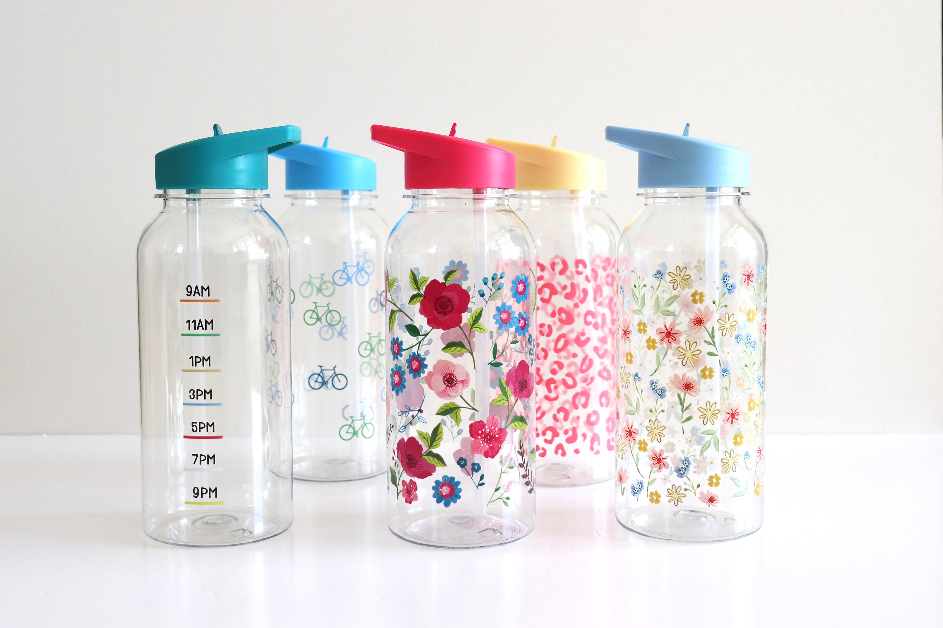 Water Bottle, Reusable 1 Litre Water Bottle With Flip Straw, Hydration  Bottle, Various Designs Available, Gift, Wild Flowers