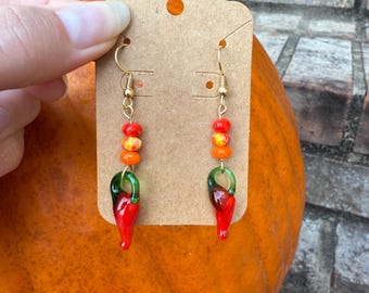 Red chili pepper earrings