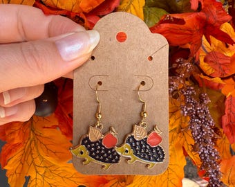 Autumn hedgehog earrings