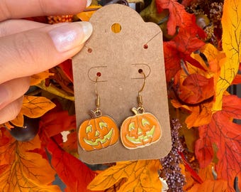 Jack-o’-lantern pumpkin earrings