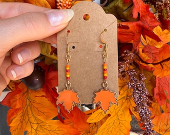 Fall maple leaf earrings