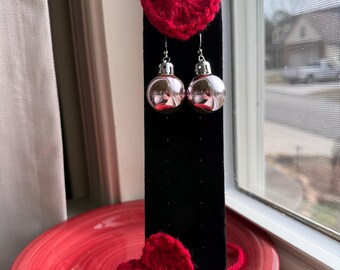 Silver/pink tinted Valentine’s Day earrings