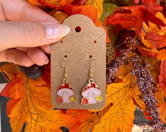 Fall mushroom earrings