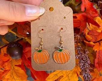 Autumn pumpkin earrings