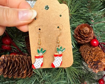 Christmas stocking earrings