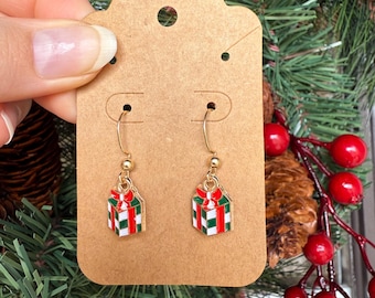 Christmas gift box earrings