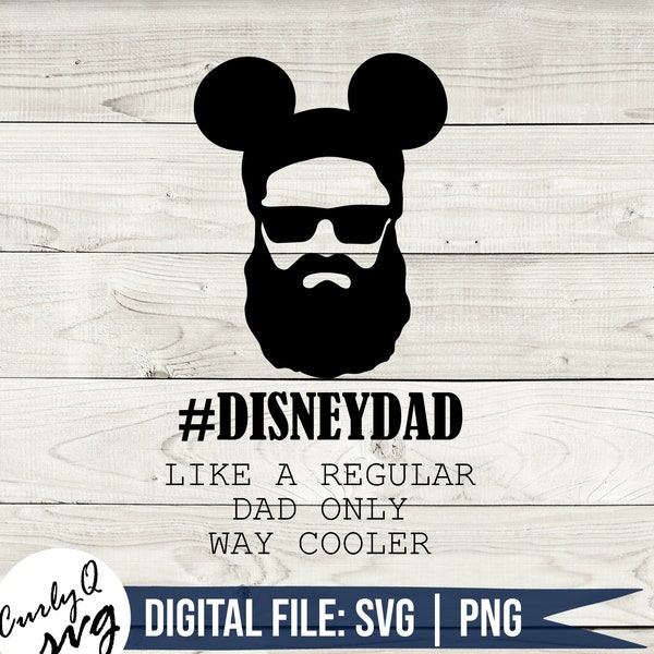 SVG, dad, beard, digital download, cut file, PNG, mickey, sunglasses, funny, way cooler, family, instant, cricut