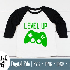 Level up, Arcade, digitaler Download, Gaming, Videospiel, Game, Shirt für Jungen, diy, Gamer, Controller, Geburtstagsparty, Level, Game over, SVG