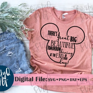 SVG, mickey, heel groot, mooie morgen, digitale download, offerte, Walt, inspirerend, PNG, DIY, kasteel, magisch, instant, bestand knippen