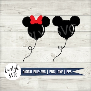SVG, ballon, mickeyballon, minnieballon, kasteel, boog, magie, kinderen, gesneden bestand, digitale download, cricut, silhouet, png, sublimatie