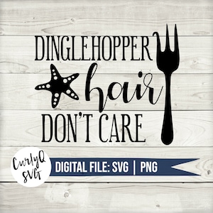 SVG, dinglehopper hair, little mermaid, digital download, cut file, cricut, instant, silhouette, sea, scales, starfish, sand, beach