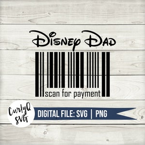SVG, scannen tegen betaling, papa, streepjescode, digitale download, instant, digitale download, mickey, duurste dag, bestand knippen, cricut, silhouet