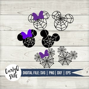 SVG, halloween, mickey, spiderweb bundle, 6 images, minnie, boo bash, haunted, spooky, digital download, castle, cut file, cricut, instant
