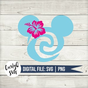SVG, moana, mickey, minnie, digital download, instant, cut file, cricut, tefiti, heart, diy, flower, hawaii, tropical, swirl, PNG, vector