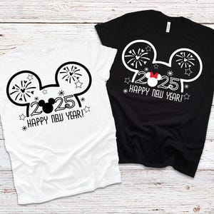 SVG, 2025, fichier de coupe, nouvel an, bonne année, mickey, minnie, château, cricut, bricolage, téléchargement numérique, téléchargement immédiat, feux d'artifice, célébrer