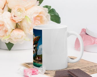 Vacation White glossy mug
