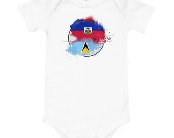Haiti & St. Lucia Baby short sleeve one piece