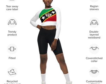 St. Kitts/U.S Virgin Islands Recycled long-sleeve crop top 2