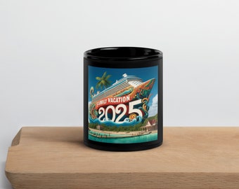 Vacation Black Glossy Mug