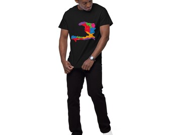 Haiti Map T-Shirt, Men's Premium Cotton Tee