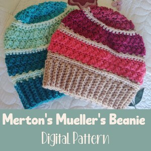 Merton&#39;s Mueller&#39;s Beanie Crochet Pattern: Beginner/Intermediate (Digital Download)