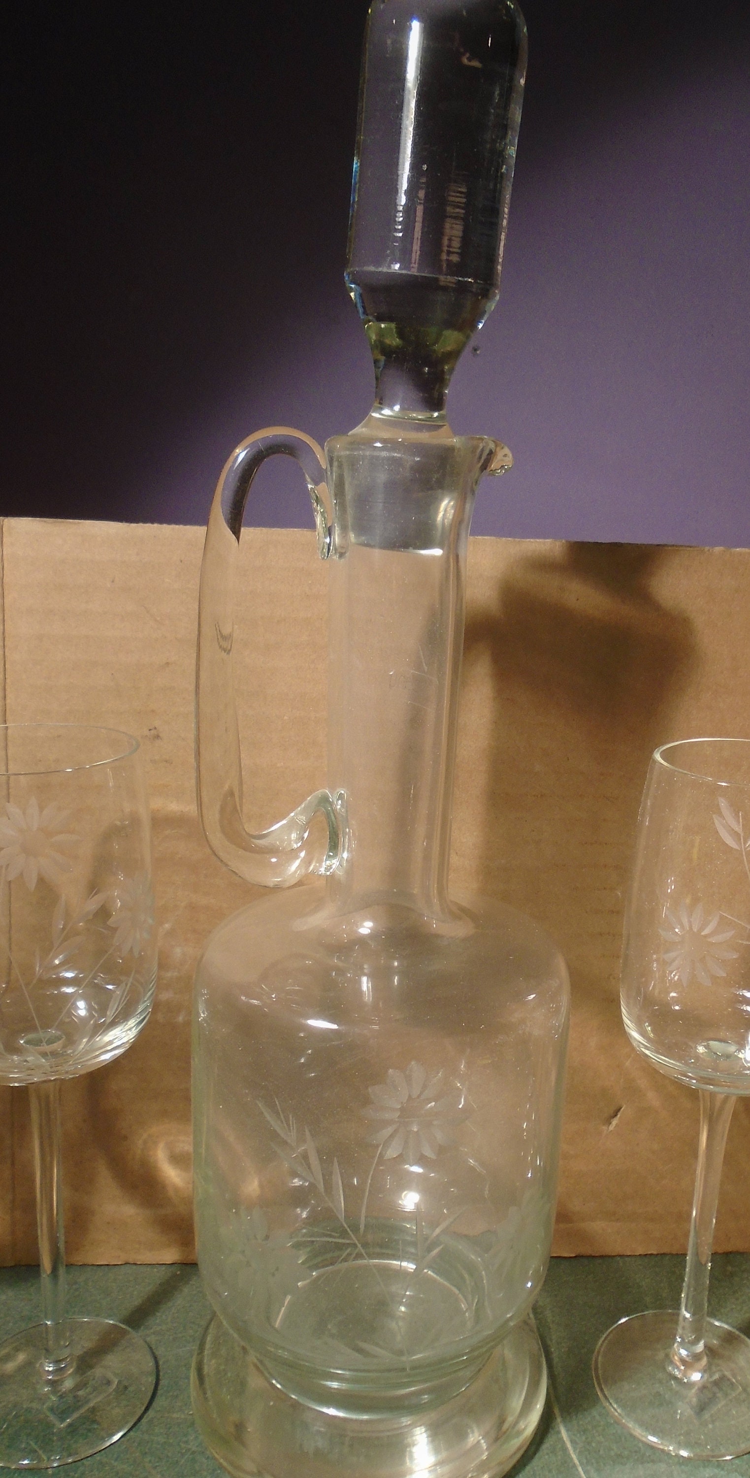 Vintage Tuscany Made in Romania Crystal Wine Decanter and 6 Etsy