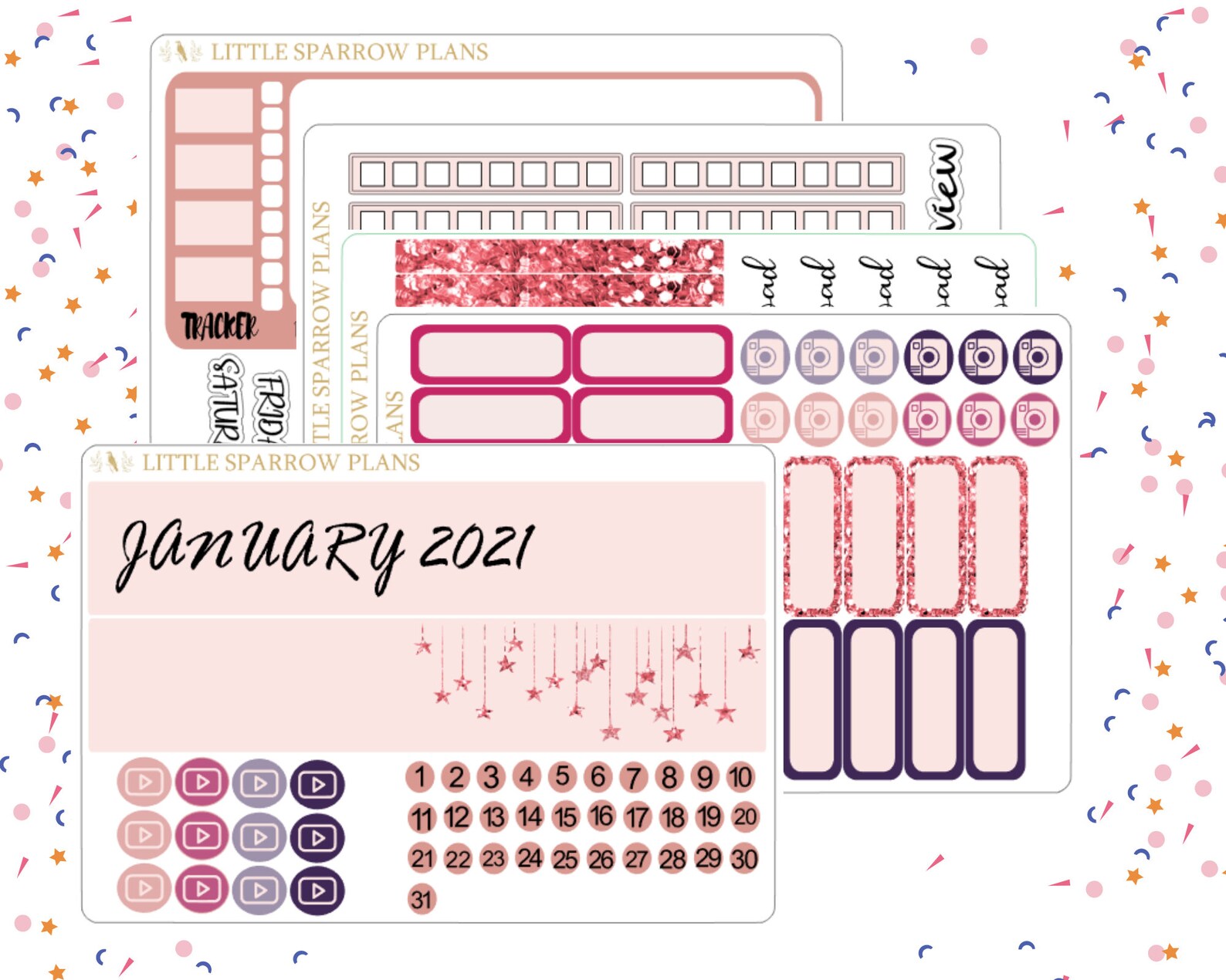 Monthly Sticker Kit Planner Monthly Sticker Kit Etsy