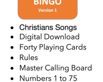 F-A-I-T-H BINGO - Version 1 - 40 Game Cards Filled with Christian Songs Karaoke Style Without The Music-Stay At Home Game