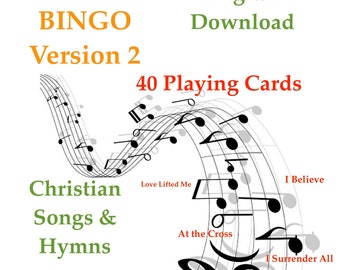 F-A-I-T-H BINGO - Version 2 - 40 Game Cards Filled with Christian Songs Karaoke Style Without The Music