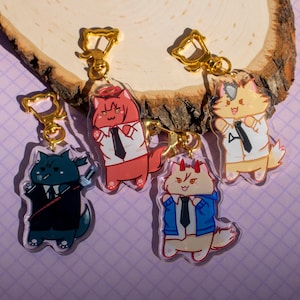 Chainsaw Cat Acrylic Charm Keychain