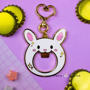 Bunny Rabbit Bottle Opener Keychain