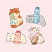 Cat with Asian drinks Stickers/Bubble Tea/ Soju/Yakult/Ramune/Boba/Yogurt/Kawaii/cute 