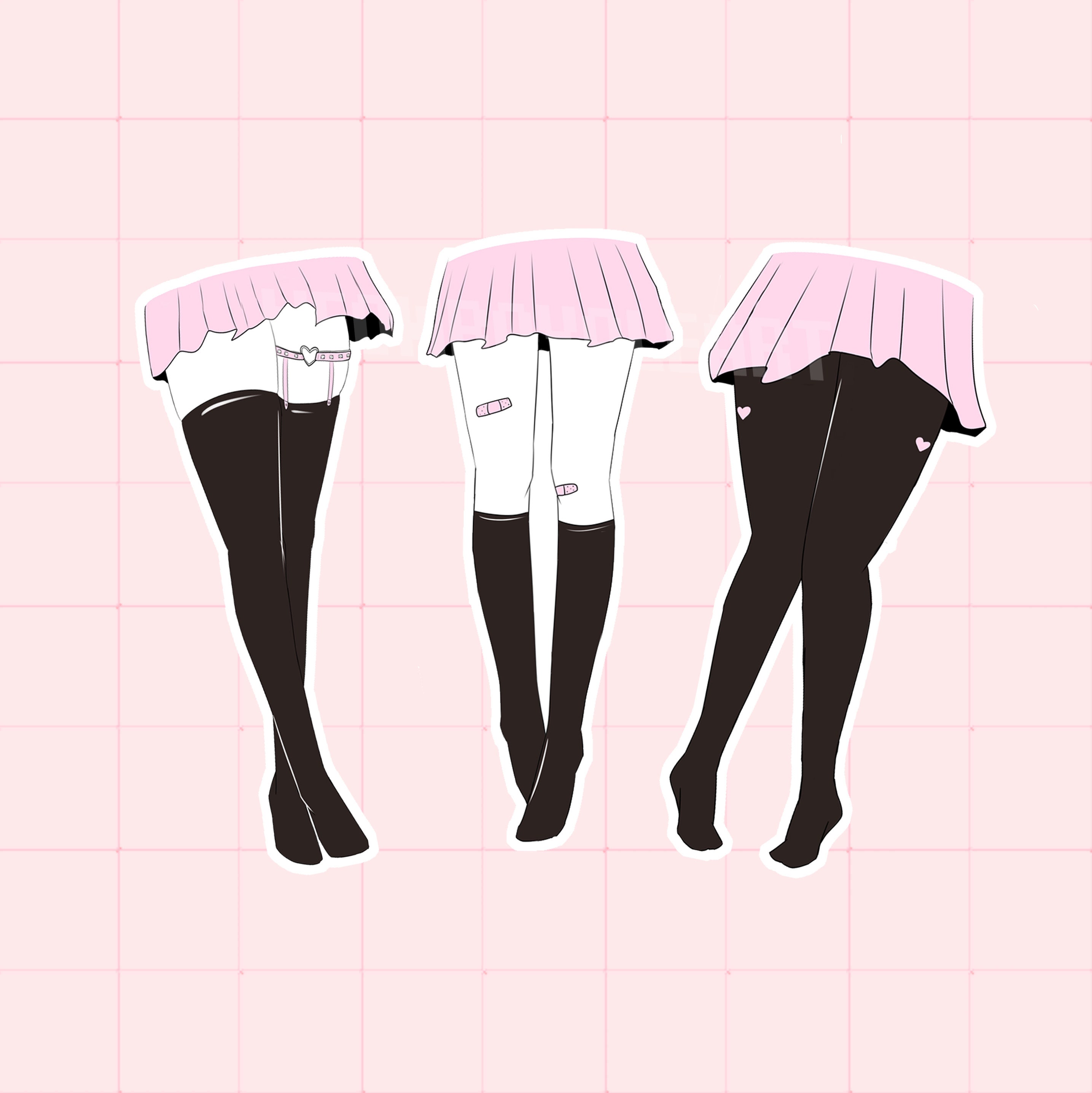Anime Thigh High Sock Sticker Set Knee High Thigh High Etsy