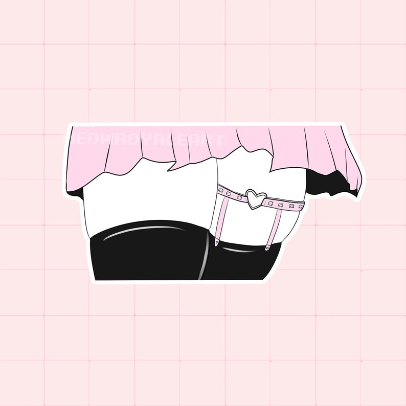 Anime Thigh High Sticker Kawaii Die Cut Etsy Finland