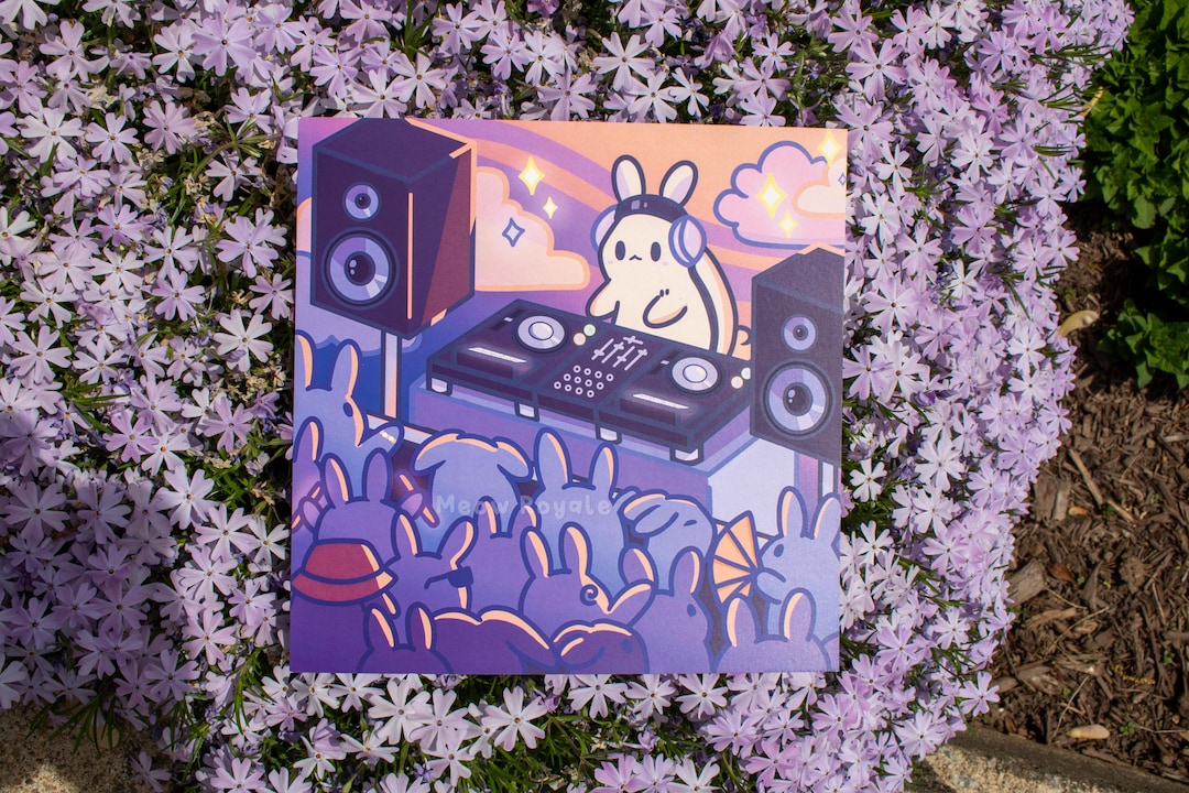 DJ Rave Rabbit Art Print - Etsy
