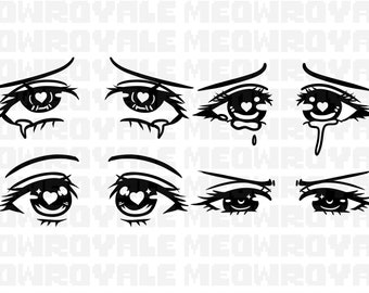 Anime Eyes Vinyl Decal/ Sticker/ Waterproof/ Lewd/ Ahegao