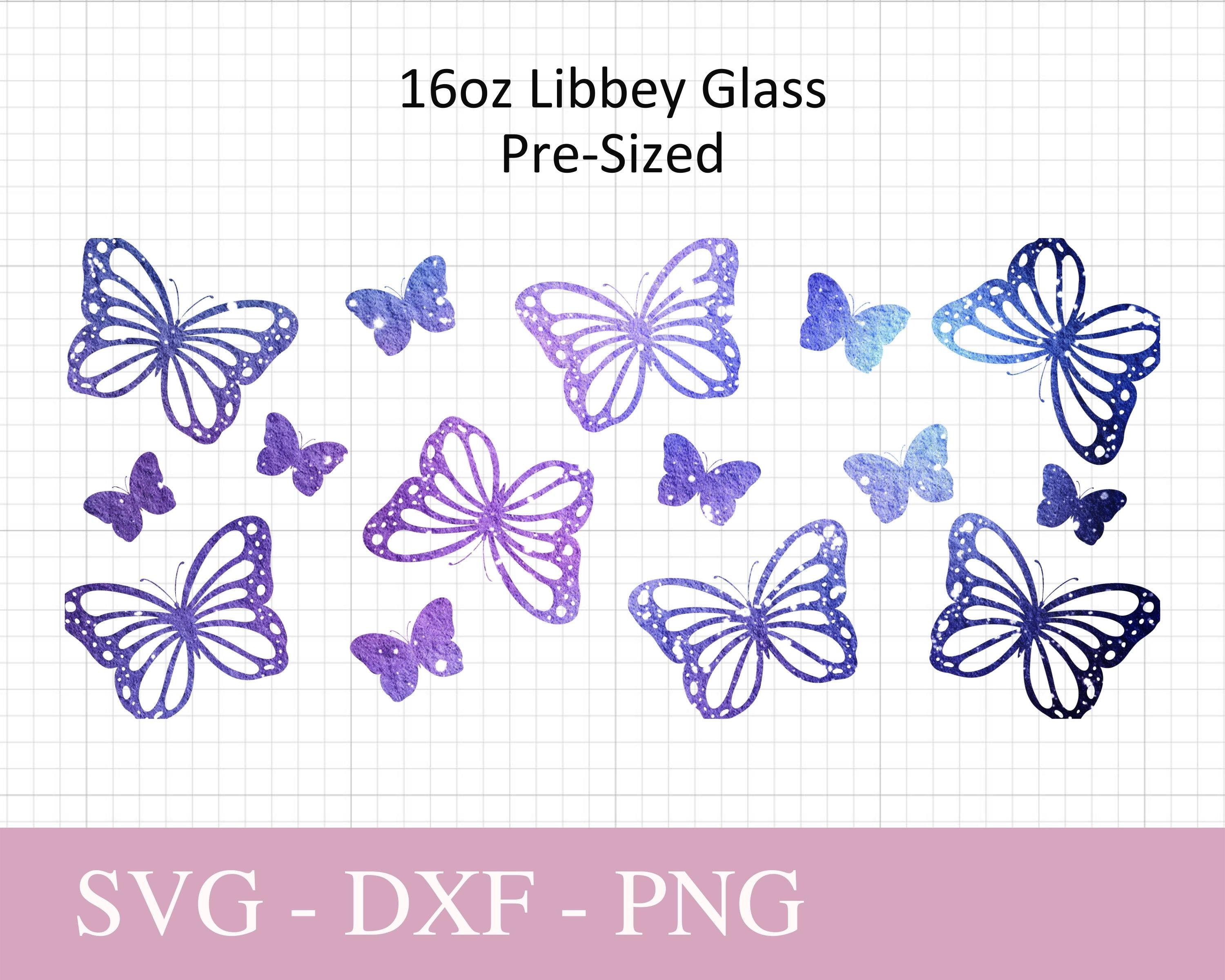 16oz Butterfly Libbey Glass Svg I Butterflies Can Glass SVG I Svg Files ...