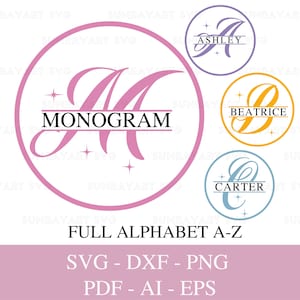 File Svg monogramma portachiavi per Cricut, monogramma diviso in formato Svg, carattere monogramma alfabeto in formato Svg, lettera divisa in formato Svg, monogramma familiare, file di taglio Cricut